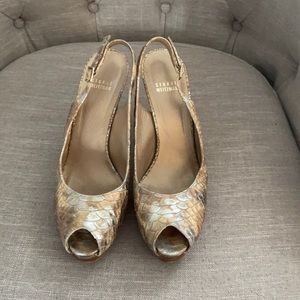 Stuart Weitzman open toe pumps